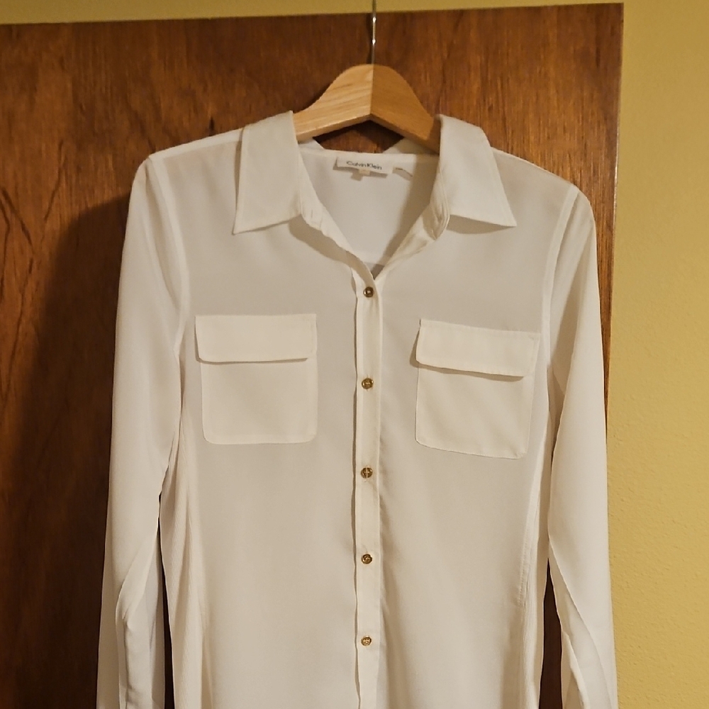 White Button-Up Women's Shirt